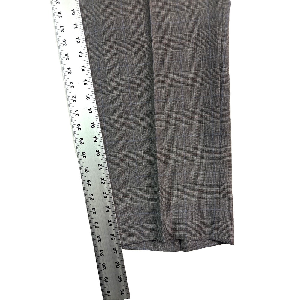 vtg 90s Andre Villard 44S 38x27 2pc Pant Suit Wool Gray Glen Plaid Pleated - Picture 16 of 16